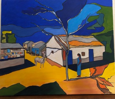 Картина под названием "Petit village du Ke…" - Monique Burtey, Подлинное произведение искусства, Акрил