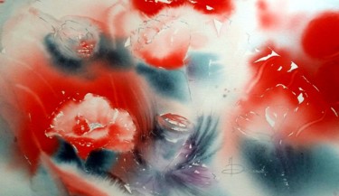 Painting titled "Aquarelle Paisible…" by Durand Monique, Original Artwork, Watercolor