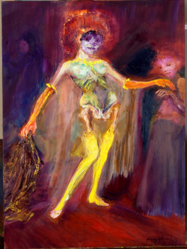 Schilderij getiteld "5-12-81x60-la-mort-…" door André Helluin, Origineel Kunstwerk, Olie