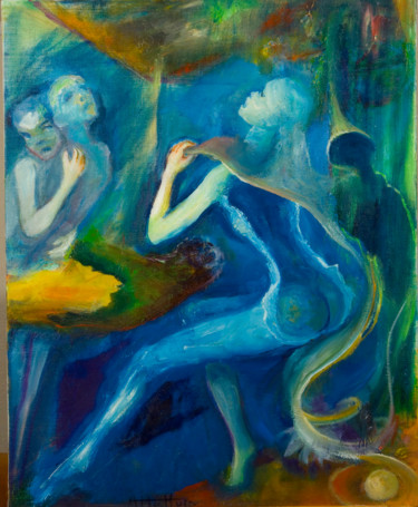 Peinture intitulée "Voyage dans le miro…" par André Helluin, Œuvre d'art originale, Huile