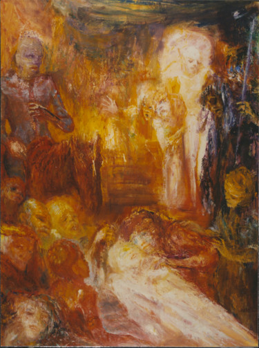 Peinture intitulée "Désespoir  et chant…" par André Helluin, Œuvre d'art originale, Huile