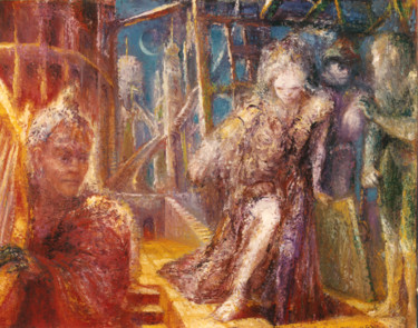 Painting titled "La lyre d'Orphée" by André Helluin, Original Artwork, Oil