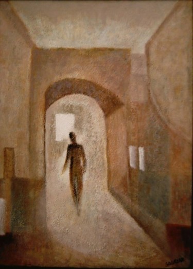 Painting titled "homme_couloir_copy.…" by Monique Salazar, Original Artwork