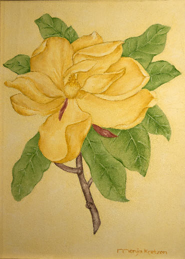 Painting titled "Botanical Flowers" by Monja Kretzen, Original Artwork