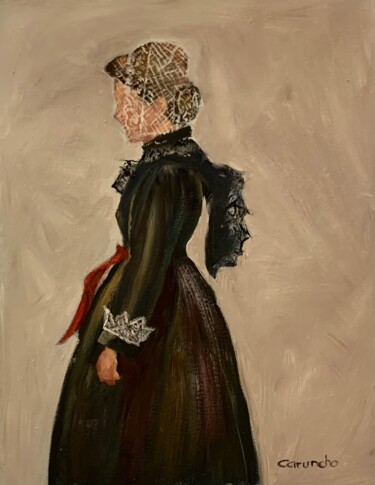 Painting titled "Dama" by Mónica Caruncho Fontela, Original Artwork, Oil