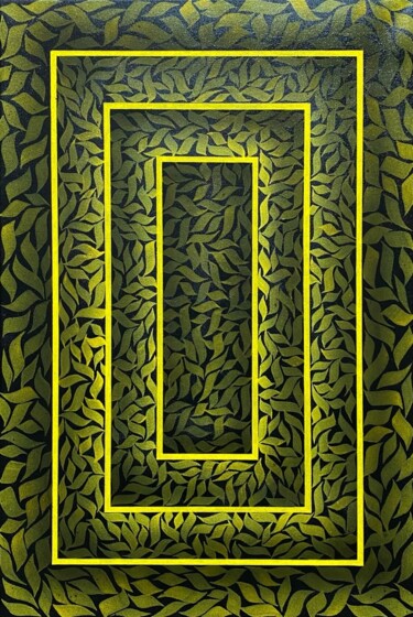 Painting titled "Black&Yellow" by Monker, Original Artwork, Acrylic