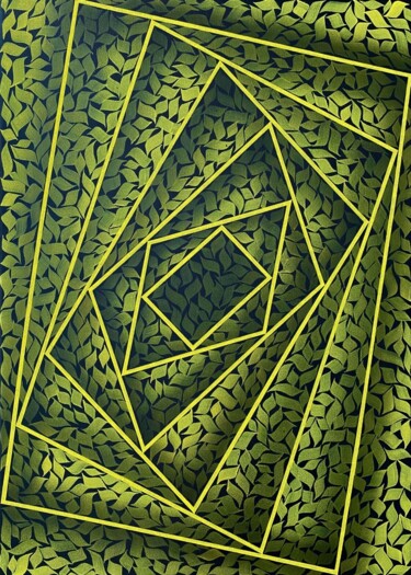 Картина под названием "Black&Yellow II" - Monker, Подлинное произведение искусства, Акрил