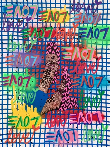 Collagen mit dem Titel "Love Shoes Mag" von Monna Art, Original-Kunstwerk, Collagen
