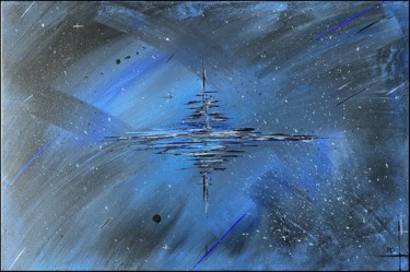 Peinture intitulée "modèle Galaxy 2 ble…" par Richard Monnay, Œuvre d'art originale, Acrylique