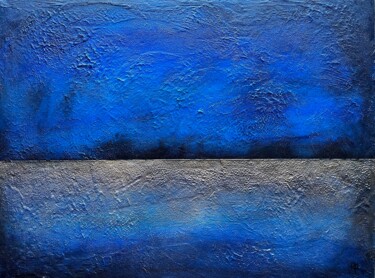 Peinture intitulée "Blue and sand #1" par Richard Monnay, Œuvre d'art originale, Acrylique