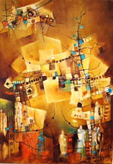 Painting titled "Surgiendo De La Nada" by Monokka, Original Artwork