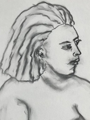 Drawing titled "Human Thoughts VI" by Monor, Original Artwork, Charcoal
