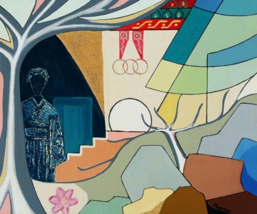 Peinture intitulée "a l'ombre de la pag…" par Monro, Œuvre d'art originale