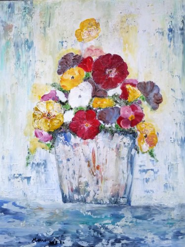 Painting titled "bouquet de printemp…" by Monro, Original Artwork