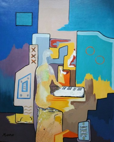 Painting titled "quartier des artist…" by Monro, Original Artwork, Oil