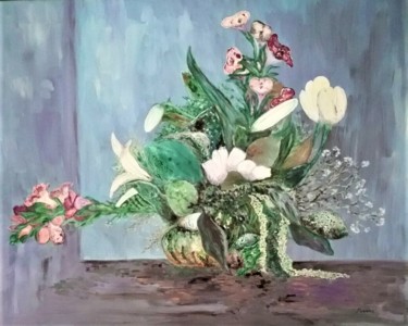 Painting titled "fleurs et fruit.jpg" by Monro, Original Artwork, Other