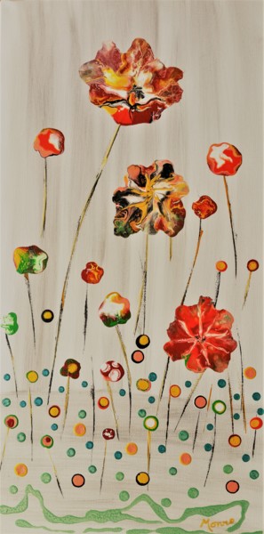Peinture intitulée "jachere fleurie 2.j…" par Monro, Œuvre d'art originale, Acrylique