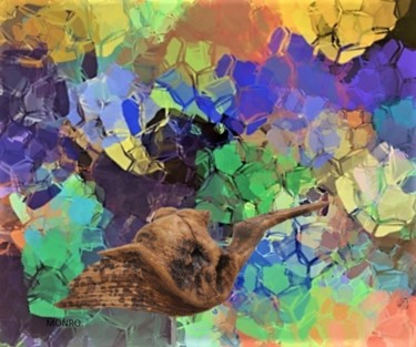 Arts numériques intitulée "Une cigogne dans le…" par Monro, Œuvre d'art originale, Travail numérique 2D