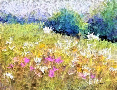 Champ fleuri Arts numériques intitulée "Champ fleuri" par Monro, Œuvre d'art originale, Travail numérique 2D
