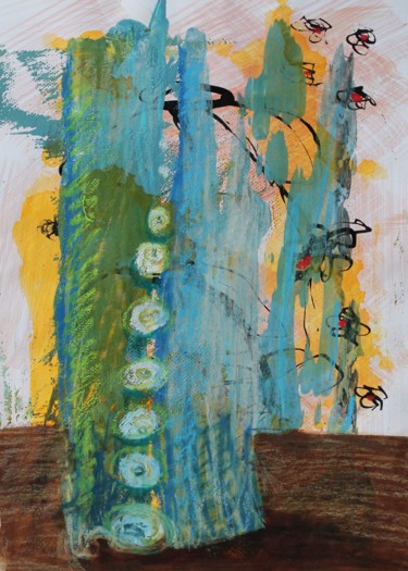 Malerei mit dem Titel "Blumen" von Monika Schwertmann, Original-Kunstwerk, Acryl