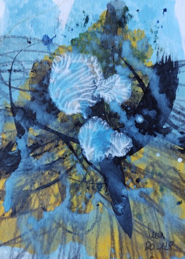 Рисунок под названием "Serie "Blue Life" 8" - Monika Schwertmann, Подлинное произведение искусства, Акрил