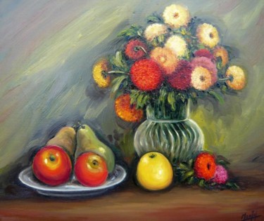 Pintura titulada "Bodego de flors i f…" por Rosa Montal Riba, Obra de arte original