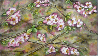 Pintura titulada "Flors de primavera" por Rosa Montal Riba, Obra de arte original, Oleo