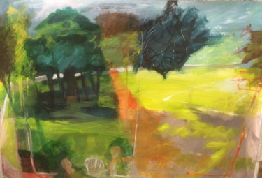 Peinture intitulée "Le parc" par Montamets, Œuvre d'art originale, Acrylique