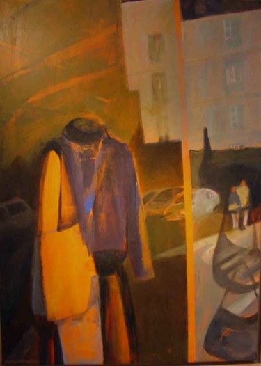 Painting titled "Vitrine rue de Char…" by Montamets, Original Artwork
