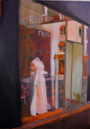 Peinture intitulée "La vitrine de robes" par Montamets, Œuvre d'art originale