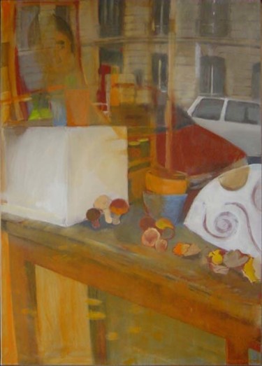 Painting titled "La rue en reflet da…" by Montamets, Original Artwork