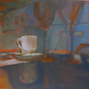 Malerei mit dem Titel "La tasse dans la rue" von Montamets, Original-Kunstwerk