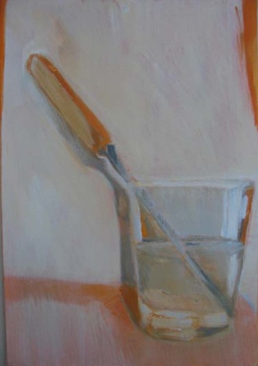 Peinture intitulée "Couvert et verre d'…" par Montamets, Œuvre d'art originale