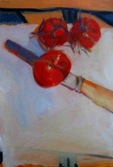 Peinture intitulée "Les tomates" par Montamets, Œuvre d'art originale