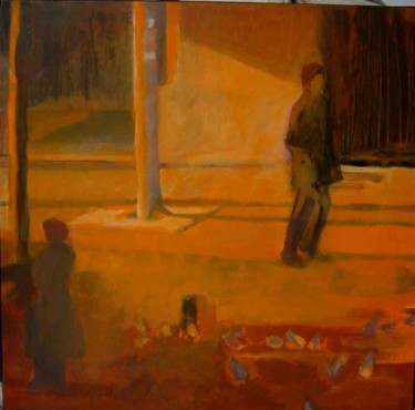 Peinture intitulée "Automne sur l'espla…" par Montamets, Œuvre d'art originale