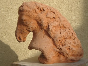 Sculptuur getiteld "EQUUS 1" door Frédérique Montane, Origineel Kunstwerk, Terra cotta