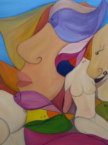 Pintura titulada "las dos venus" por Rona Monte, Obra de arte original