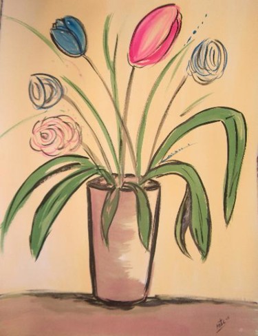 Pintura titulada "tulipan" por Rona Monte, Obra de arte original