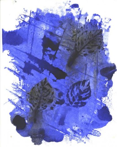 Pintura titulada "otoño azul" por Rona Monte, Obra de arte original