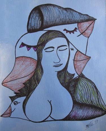 Pintura titulada "rioconda" por Rona Monte, Obra de arte original