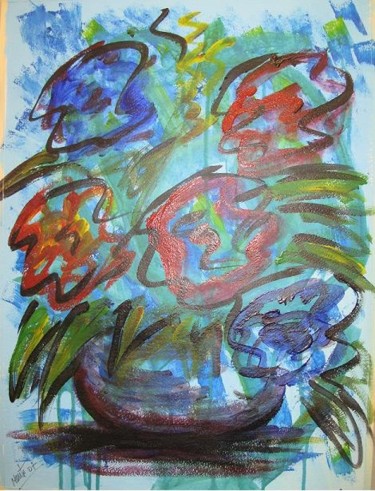 Pintura titulada "flores" por Rona Monte, Obra de arte original