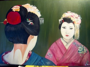 Pintura titulada "geishas" por Rona Monte, Obra de arte original
