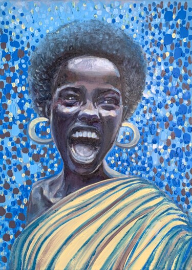 Black woman portrait Картина под названием "Black woman portrait" - Julia Brinkfrau, Подлинное произведение искусства, Масло