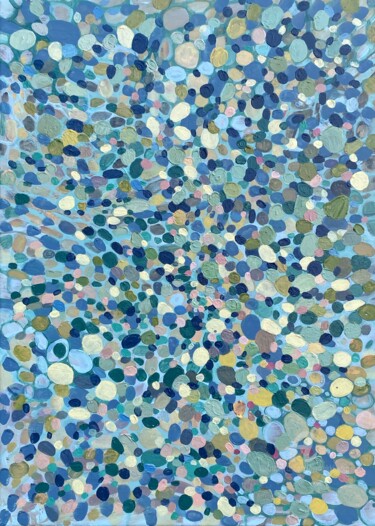 abstract art blue gray yellow large Painting titled "abstract art blue g…" by Julia Brinkfrau, Original Art, Acrylic