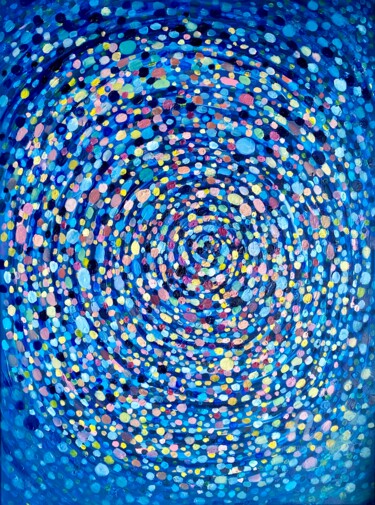 Malerei mit dem Titel "abstract art blue l…" von Julia Brinkfrau, Original-Kunstwerk, Öl