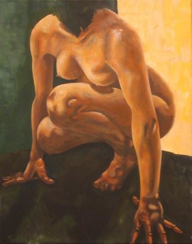 Pintura titulada "desnudo verde" por Matías Montero Lacasa, Obra de arte original