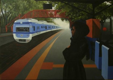 Pintura titulada "...pasa el tren" por Matías Montero Lacasa, Obra de arte original