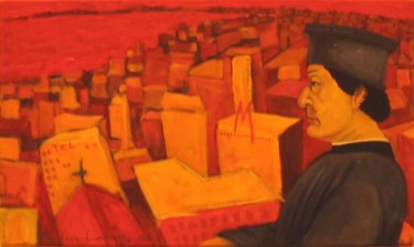 Pintura titulada "Piero se ofusca" por Matías Montero Lacasa, Obra de arte original