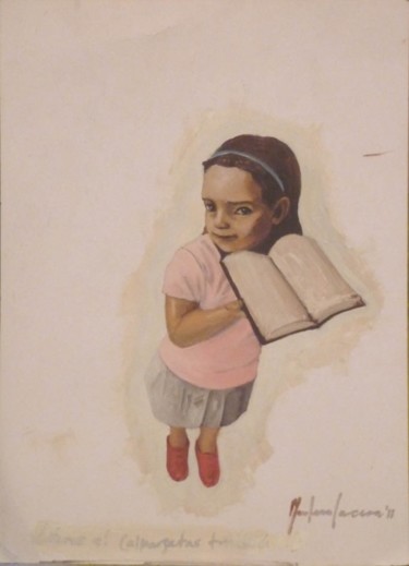 Pintura titulada "Libros si alpargata…" por Matías Montero Lacasa, Obra de arte original