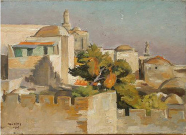 Painting titled "Jérusalem : la Mosq…" by Montis, Original Artwork, Oil